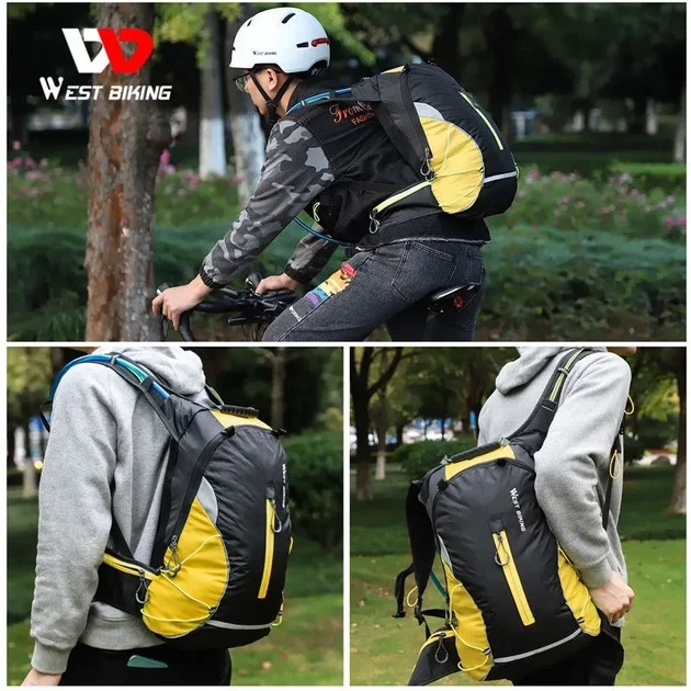 Велосипедний рюкзак West Biking YP0707246 16L водонепроникний Жовтий - зображення 2