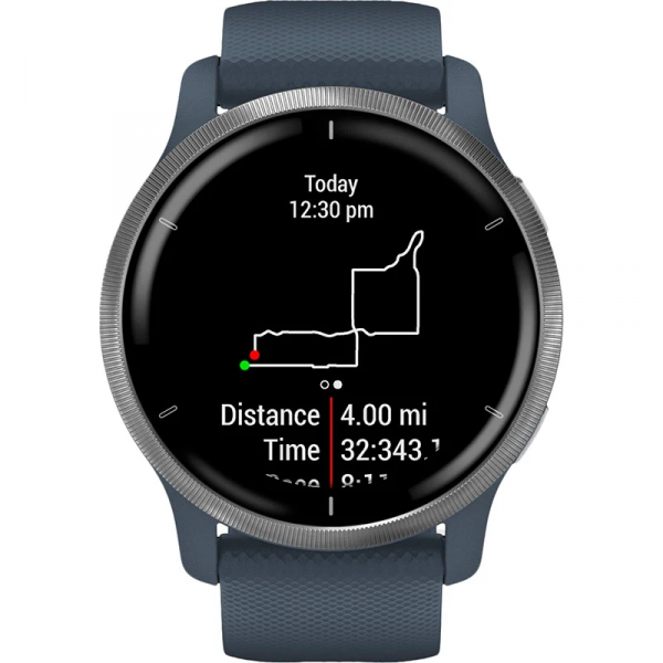 Смарт-годинник Garmin Venu 2 Silver Bezel with Granite Blue Case and Silicone Band (010-02430-10) - изображение 2