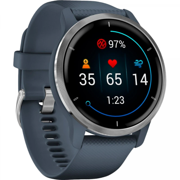 Смарт-годинник Garmin Venu 2 Silver Bezel with Granite Blue Case and Silicone Band (010-02430-10) - изображение 5