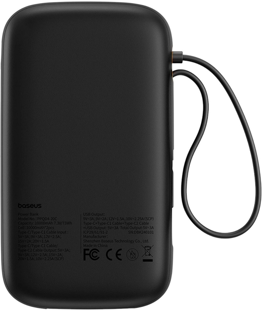 Powerbank Baseus QPow2 20000mAh 30W Black (6932172667764) - obraz 2