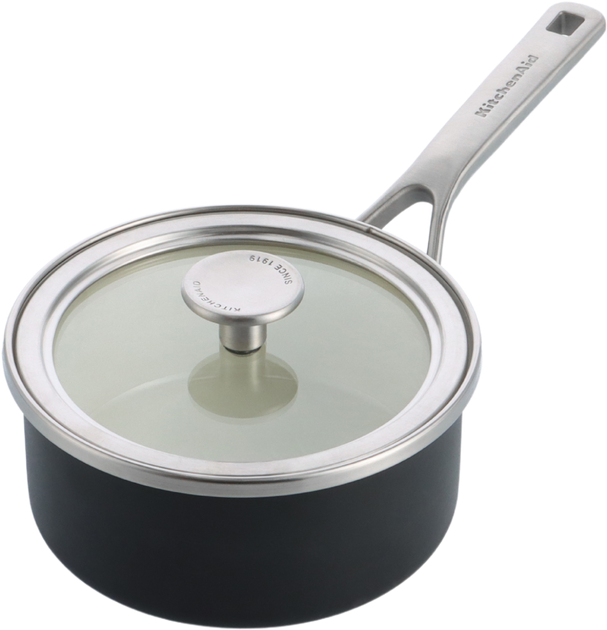 Ковш с крышкой KitchenAid Steel Core 18 см 2 л Матовый черный (CC005998-001) - Фото 1 Ковш с крышкой KitchenAid Steel Core 18 см 2 л Матовый черный (CC005998-001) - изображение 1