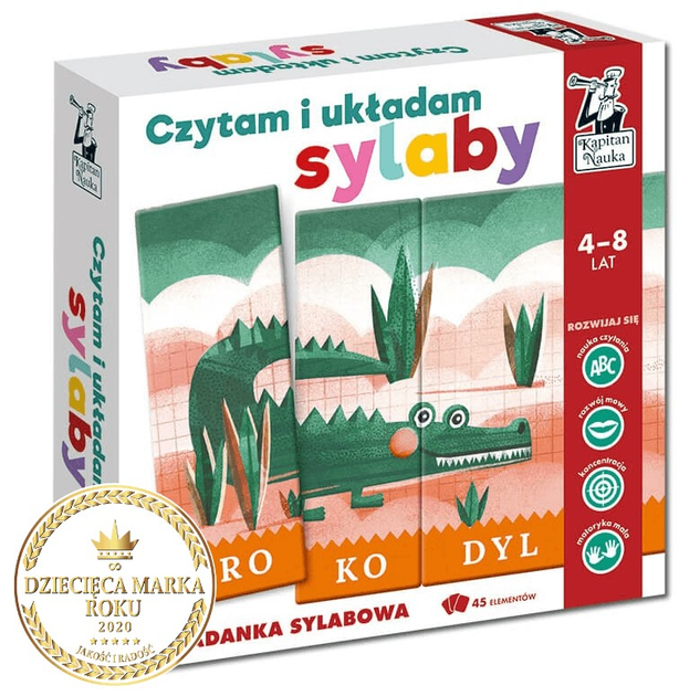 Gra planszowa Edgard Kapitan Nauka czytam i układam sylaby układanka sylabowa (5907608646706) - obraz 1