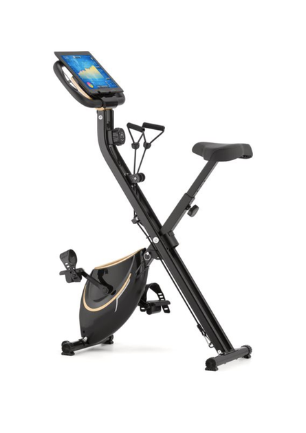 Велотренажер складной Gymtek FX600 золотой с эспандерами до 120 кг - изображение 2