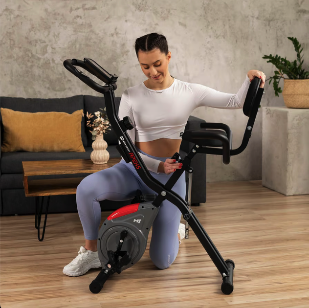 Велотренажер Hop-Sport HS-3030X Apeks X-Bike серый. Магнитный, 8 уровней, складной, для дома - Фото 7 Велотренажер Hop-Sport HS-3030X Apeks X-Bike серый. Магнитный, 8 уровней, складной, для дома - изображение 7