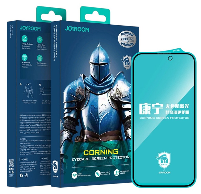 Захисне скло JOYROOM JR-MKN0313 Corning Eyecare для iPhone 15 Plus/16 Plus (6956116734374) - зображення 2