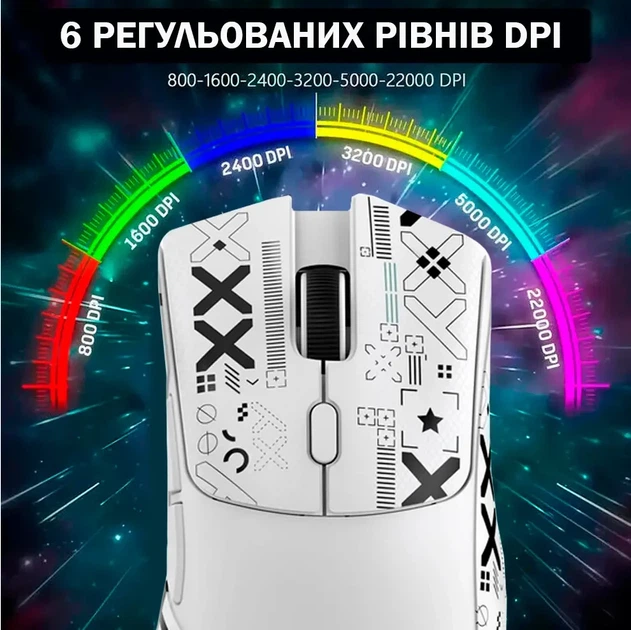 Мышь Игровая Беспроводная Attack Shark X11 22000 DPI PAW3311 с зарядной станцией и RGB подсветкой Белая. - изображение 10