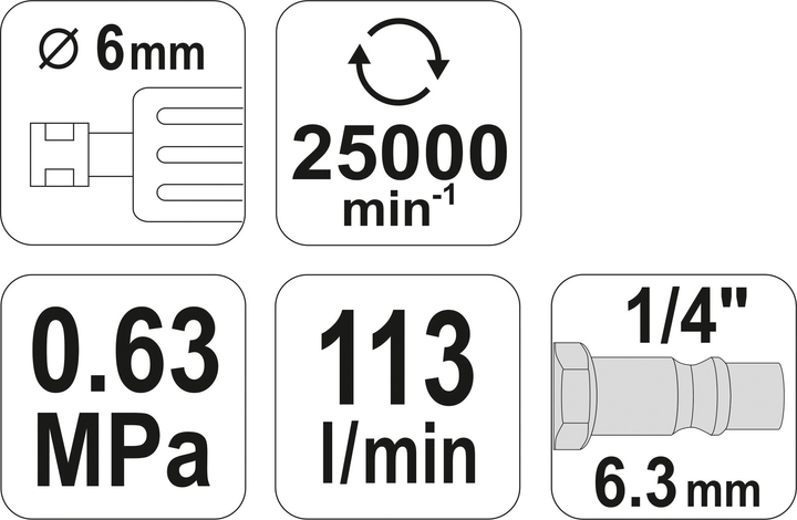Szlifierka pneumatyczna prosta YATO YT-09632 - obraz 5