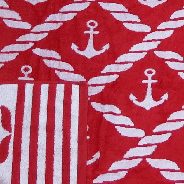 Полотенце пляжное Parisa - JYD-030 (480 гр/м2) Велюр Якорь красное 100x150 - Фото 2 Полотенце пляжное Parisa - JYD-030 (480 гр/м2) Велюр Якорь красное 100x150 - изображение 2