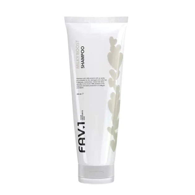 Шампунь з молочними протеїнами та кислим pH FAV-1 MILKY BOOST SHAMPOO 250 мл - Фото 1 Шампунь з молочними протеїнами та кислим pH FAV-1 MILKY BOOST SHAMPOO 250 мл - зображення 1