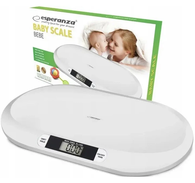 Дитячі ваги Esperanza Bebe EBS019 з ростоміром до 20 кг електронні з функцією стабілізації маси тіла та LCD дисплеєм - зображення 5