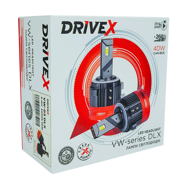 LED лампи автомобільні DriveX AL-12US H7 57W SUPER CAN 9-36V 6K - зображення 4