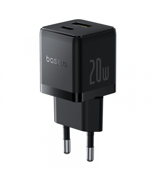 Зарядний пристрій Baseus Palm Type-C+USB 20W P10111608113-00 Чорний - Фото 1 Зарядний пристрій Baseus Palm Type-C+USB 20W P10111608113-00 Чорний - зображення 1