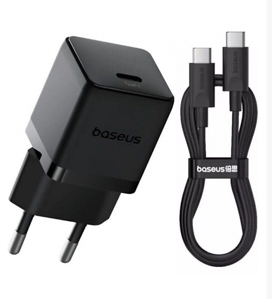 Сетевой адаптер Baseus Palm Fast Charger 1C 20W + Cable Type-C to Type-C P10111602113-01 Черный - Фото 1 Сетевой адаптер Baseus Palm Fast Charger 1C 20W + Cable Type-C to Type-C P10111602113-01 Черный - изображение 1