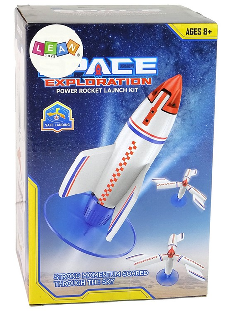 Іграшка LEAN Toys Ракета з зарядним пристроєм Біла 21 см (5905679071960) - зображення 1