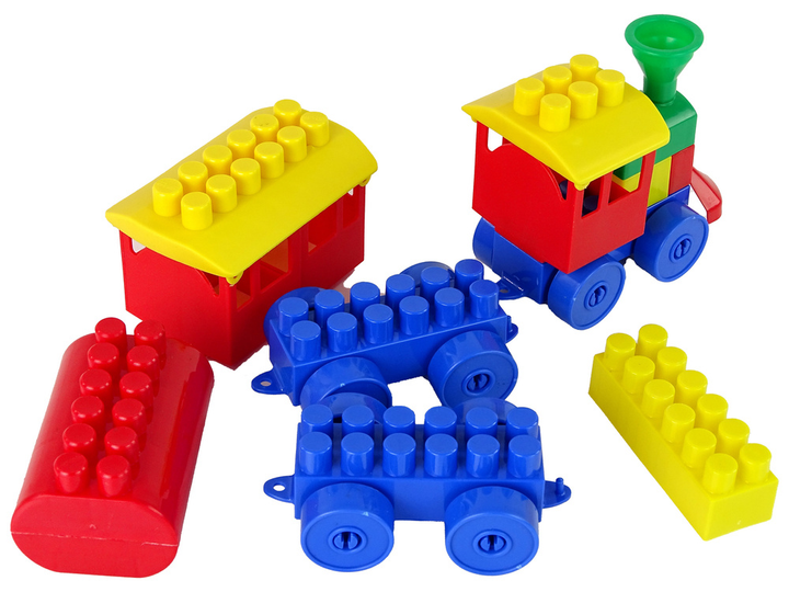 Klocki konstrukcyjne LEAN Toys Kolorowy Pociąg K2 3 części (5900992000260) - obraz 3