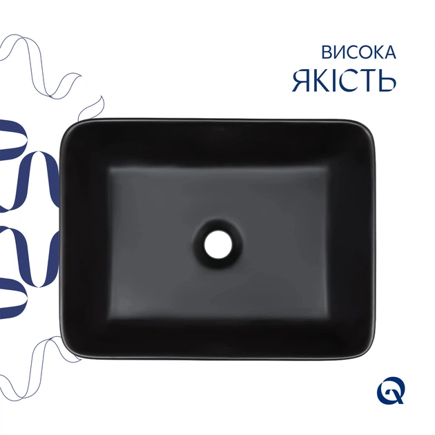Раковина-чаша Qtap Tern 480х370х135 Matt black QT176069MB - Фото 4 Раковина-чаша Qtap Tern 480х370х135 Matt black QT176069MB - изображение 4