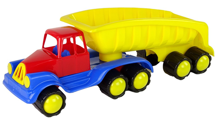 Duży samochód LEAN Toys z naczepą 70 cm Żółty (5900992000512) - obraz 2