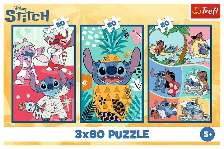 Пазлы Trefl Lilo & Stitch Мир Стича 3х80 элементов (5900511348859) - Фото 5 Пазлы Trefl Lilo & Stitch Мир Стича 3х80 элементов (5900511348859) - изображение 5