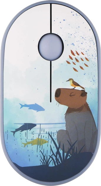 Мышь 2E MF300 CAPYBARA:SWIM Silent WL BT Blue (2E-MF300WCAPIBARABL) + Игровая поверхность 2E Capybarra S Blue в подарок! - изображение 2