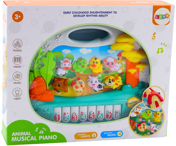 Pianino edukacyjne interaktywne dla malucha Lean Toys z odgłosami zwierząt 24751 (5905991058014) - obraz 1