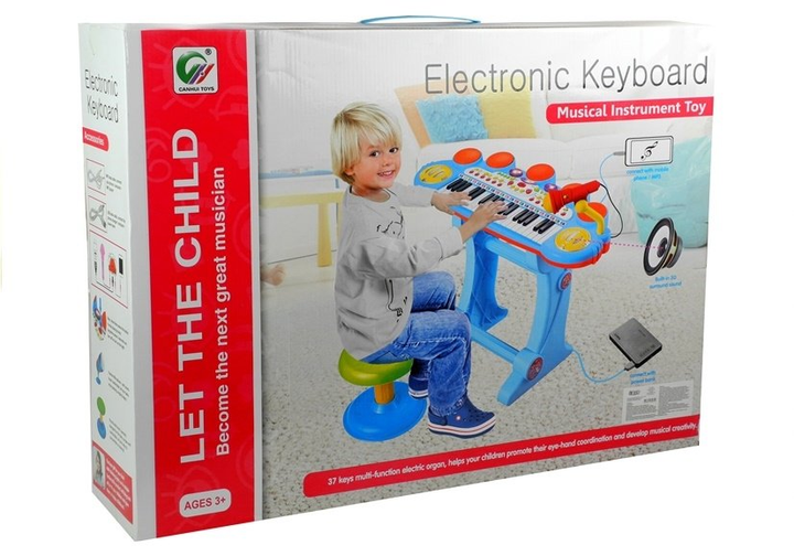 Піаніно-стілець Lean Toys Keyboard з органом і перкусією 41 (5905884455722) - зображення 1
