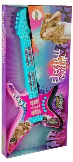 Електрична гітара Lean Toys зі світлом і звуками 62 см Рожева 7817 (5903802454086) - зображення 1