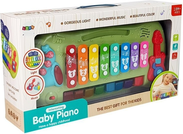 Піаніно з цимбалами для немовлят Lean Toys з підсвічуванням клавіш і музикою 8473 (5903802458626) - зображення 1