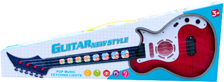 Gitara elektryczna dla dzieci Lean Toys ze światłami i melodiami Czerwona 20420 (5905991027096) - obraz 1