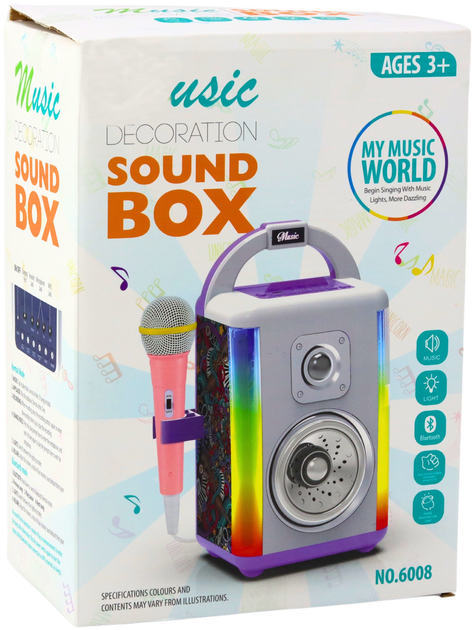 Музичний набір Lean Toys Sound Box з мікрофоном і динаміком Bluetooth MP3 LED 24538 (5905991056652) - зображення 1