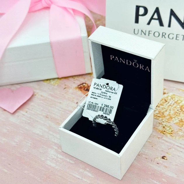 Срібна каблучка Pandora „Сполучені серця“ - зображення 2