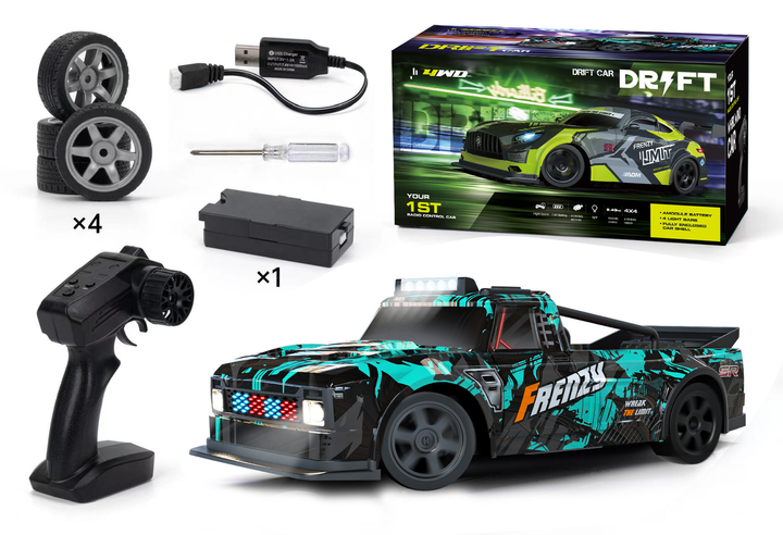 Радіокерована машинка SJY S923 1:16 4WD, RC дрифт авто до 25 км/год, машина на пульті, 2 АКБ, LED, комплект дрифт шин - Фото 3 Радіокерована машинка SJY S923 1:16 4WD, RC дрифт авто до 25 км/год, машина на пульті, 2 АКБ, LED, комплект дрифт шин - изображение 3