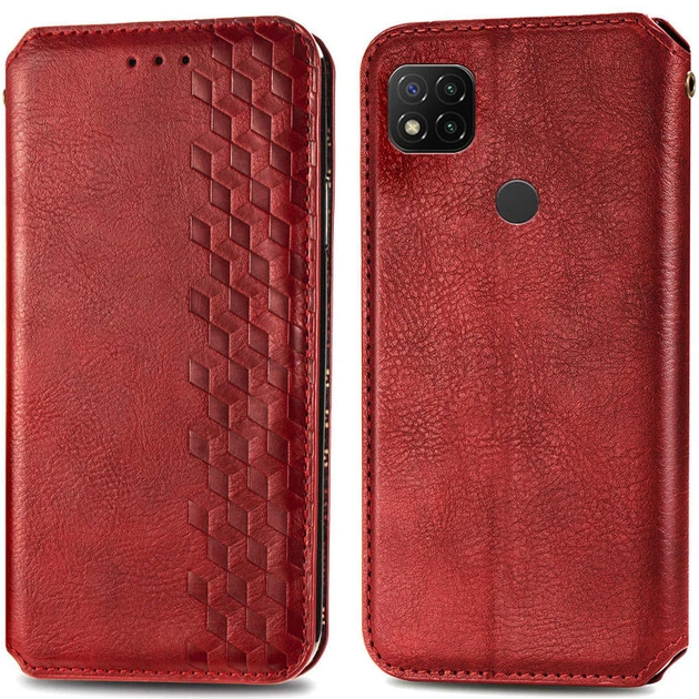 Кожаный чехол-книжка GETMAN Cubic для Xiaomi Redmi 9C Красный - Фото 5 Кожаный чехол-книжка GETMAN Cubic для Xiaomi Redmi 9C Красный - изображение 5