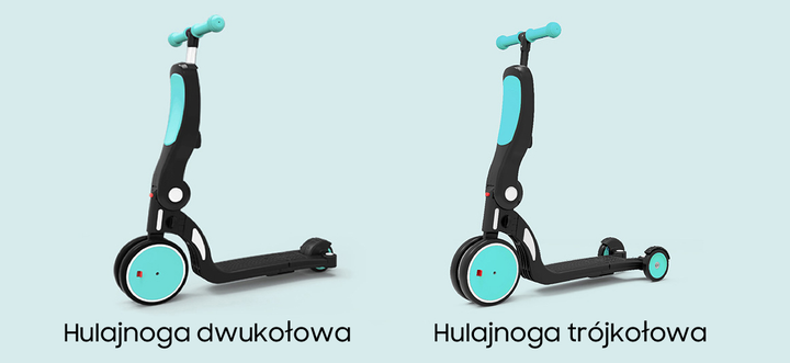 Hulajnoga dziecięca BeBehoo 5 w 1 Niebieski (6971501710412) - obraz 4