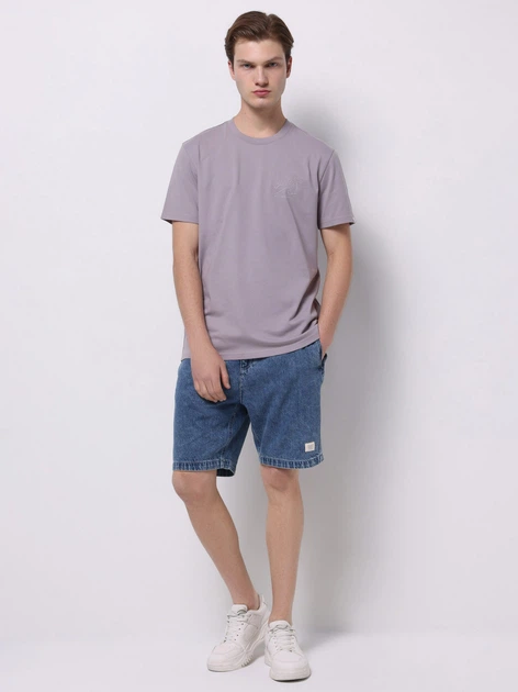 Футболка хлопковая длинная мужская Colin's CL1074811LIL S Lilac с принтом (8684112752877) - изображение 3