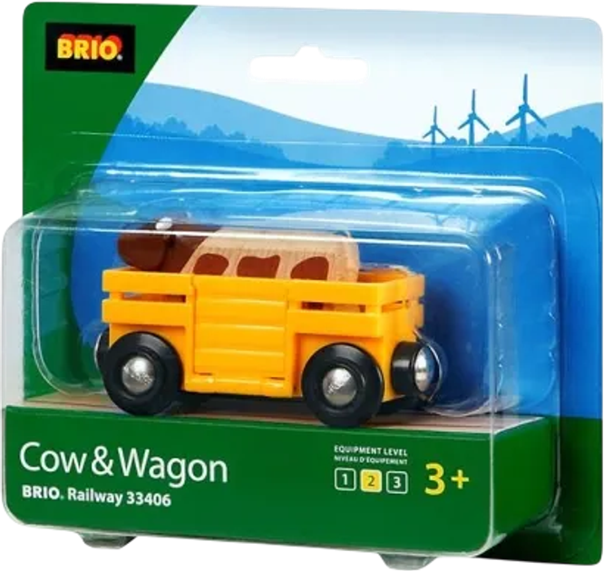 Набір фігурок Brio World корова і вагон (7312350334067) - зображення 1