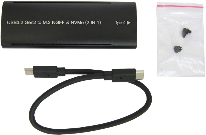 Зовнішня кишеня Dynamode для M.2 SSD NVMe (PCIe)/M.2 SSD SATA combo - USB3.2 GEN2 Type-C Black (DM-CAD-SSD10) - зображення 7