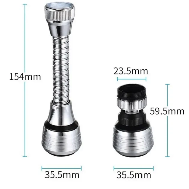Гнучкий подовжувач для змішувача Turbo Flex 360° з подвійним режимом Short faucet - Фото 3 Гнучкий подовжувач для змішувача Turbo Flex 360° з подвійним режимом Short faucet - изображение 3