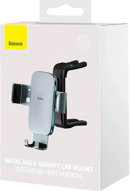 Автотримач для телефона Baseus Metal Age 2 Gravity Car Mount Gray (SUJS030013) - зображення 7
