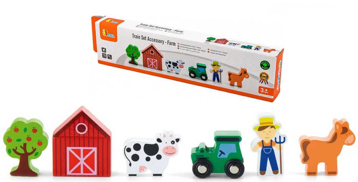 Drewniane akcesoria do zestawów z pociągami Viga Farma 50812 (6934510508128) - obraz 6