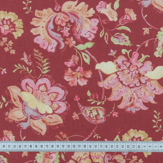 Декоративная ткань Самарканда цветы фон бордо (217г/м.кв285см пог.м) 159087 - Фото 3 Декоративная ткань Самарканда цветы фон бордо (217г/м.кв285см пог.м) 159087 - изображение 3