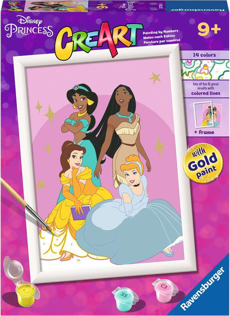 Malowanie po numerach Ravensburger CreArt Disney Princesses (4005556237265) - obraz 1