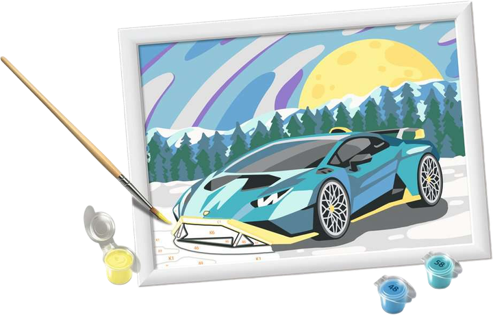 Малювання за номерами Ravensburger CreArt Blue Lamborghini (4005556236640) - зображення 3