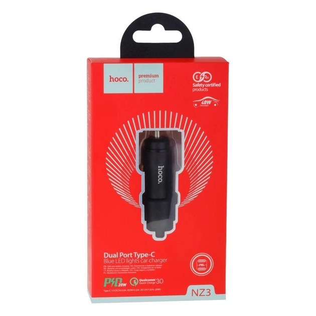 Автозарядний пристрій Hoco NZ3 Dual Port PD QC3.0 40W - зображення 2
