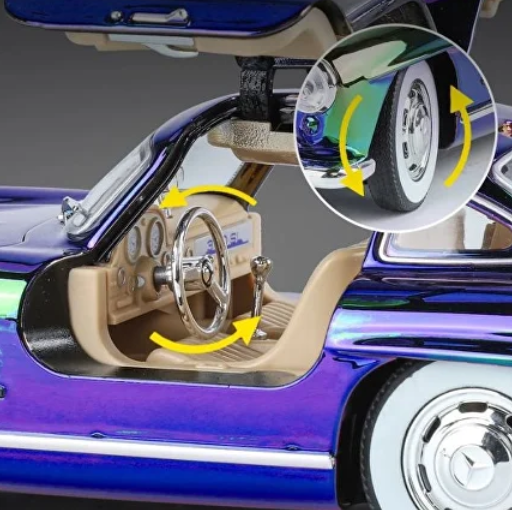 Моделька машини Mercedes-Benz 300SL перламутровий, оснащена звуковими та світловими ефектами - зображення 3