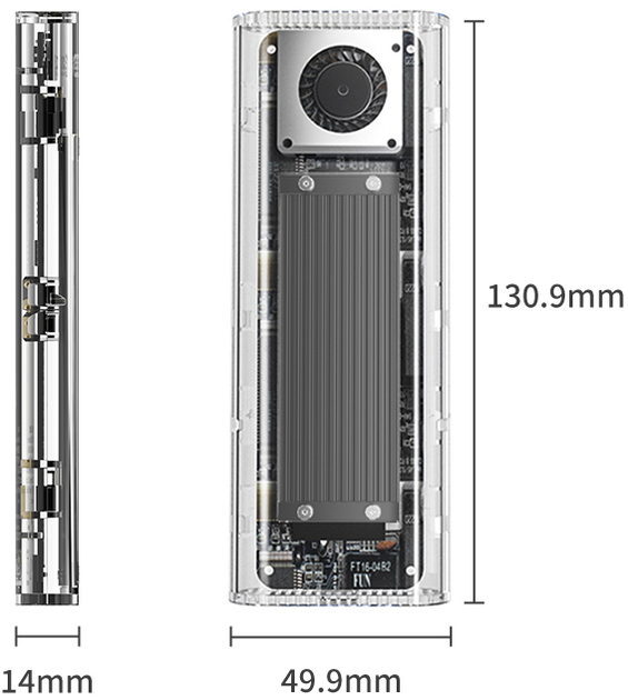 Obudowa dysku Orico TCM2-G20 M.2 NVME USB-C 3.2 Silver (6942227137883) - obraz 3