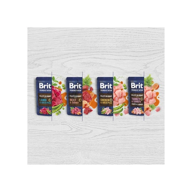 Вологий корм для собак малих порід Brit Premium Fillets in Gravy Multipack 12шт 85 г - Фото 3 Вологий корм для собак малих порід Brit Premium Fillets in Gravy Multipack 12шт 85 г - зображення 3
