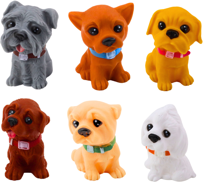 Zestaw figurek Lean Toys Pieski 8 cm 6 szt (5905991057093) - obraz 1