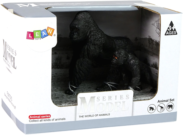 Zestaw figurek Lean Toys Zwierzęta Świata Goryl z Młodym 2 szt (5905214971250) - obraz 1