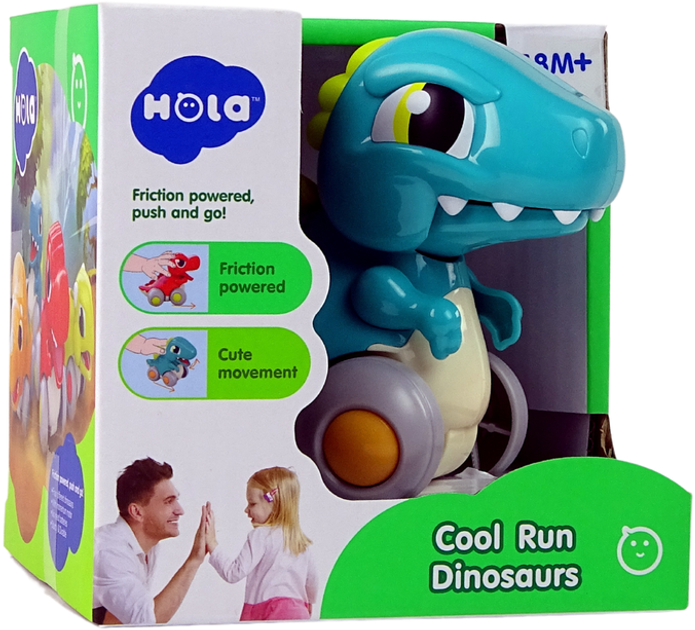 Figurka Lean Toys Dinozaur na kółkach Spinosaurus Niebieski 13 cm (5905214977054) - obraz 1