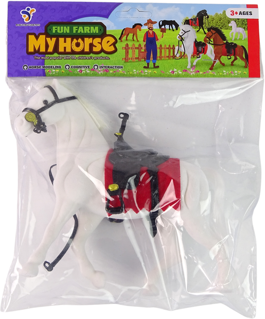 Figurka Lean Toys Farma Koń Biały 17 cm (5905323216037) - obraz 1